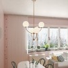 VAXCEL Avers 4 Light LED Compatible Gold Brass Mid-Century Modern Chandelier White Globe Glass - 4 of 4