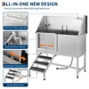 Pet Dog Bathing Station w/Stairs,Professional Dog Grooming Tub, Stainless Steel Dog Bathtub for Large, Medium&Small Pet - 4 of 4
