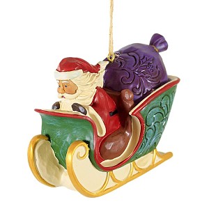 Jim Shore 3.0 Inch Santa In Sleigh Twas The Night Ornament Tree Ornaments - 1 of 3