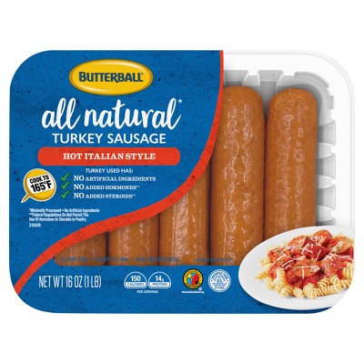 Butterball All Natural Hot Italian Style Lean Turkey Sausage - 16oz
