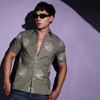 Campus Sutra Men Men's Sage Green Minimal Botanical Shirt - 2 of 3