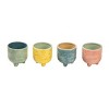 Transpac Small Ceramic Footed Planter with Drainage Multicolored Design Perfect for Home Decor and Gift Giving - 2 of 2