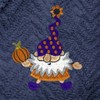 Linum Home Textiles 100% Turkish Cotton Unisex Herringbone Weave Embroidered Bathrobe - Halloween Gnomes - 3 of 3