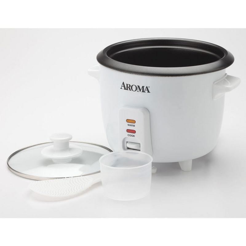 Aroma 48 Ounces Non-Stick Rice Cooker Model ARC-363NG White Refurbished, 3 of 5
