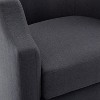 Okak Elegant Linen Swivel Chair Accent Chair with Soft Cushion Glider Barrel Sofa Chair with Metal Base for Lounge Bedroom, Gray - 2 of 4
