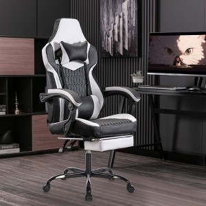 NicBex Adjustable Office Chair with Footrest,Ergonomic Computer Chair with Headrest,Leather Gaming Chair for Adult,Student - 1 of 4