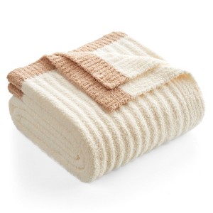 Snuggle Sac Reversible Knit Throw Blanket Soft Ribbed Textured Blanket for All Seasons - 1 of 4