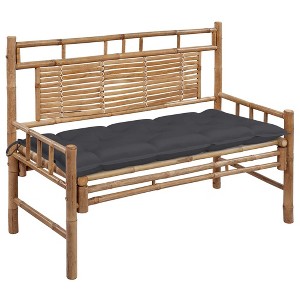 Garden Bench Bamboo 100% polyester 47.2 in Waterproof materials - 1 of 4