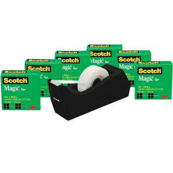 Scotch 810 Magic Tape with Desktop Dispenser, 0.75 x 1000 Inch, Matte Clear, Set of 7