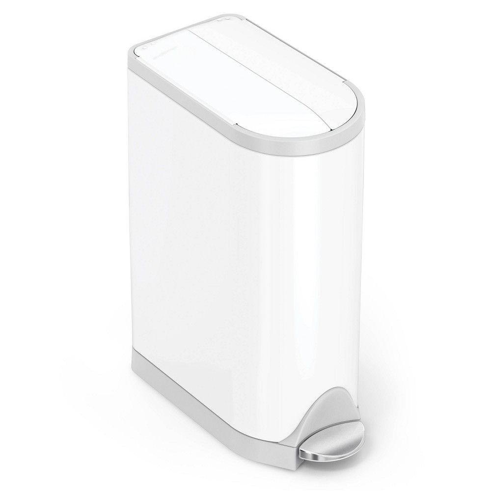 Photos - Other for Child's Room Simplehuman 18L Diaper Can - White Steel 