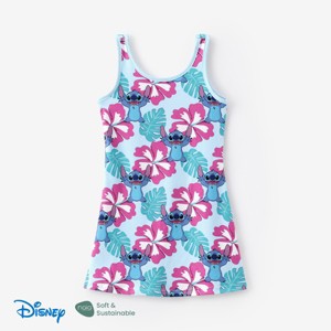 PATPAT Disney Lilo & Stitch Toddler Girl Tank Dress Hawaiian Tropical Floral Print  Summer Beach Holiday Sleeveless A-Line Sundress 3-10Y - 1 of 4
