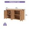 Modern Wooden Sideboard Buffet Cabinet With 4 Doors And Open Shelves Kitchen Storage Island Multi Functional Console Table For Dining Room, Brown - 2 of 4