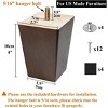 Aoibox Wood Furniture Legs 4 Inch Square Sofa Bed Chair Cabinet Ottoman Support Easy Install Brown 4 Pack - 2 of 4