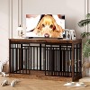 55" Dog Crate Furniture,Heavy Duty Steel & Wood Kennel w/ Sliding Door,Convertible End Table for Large Dogs, Food Bowls Included, No Assembly - 4 of 4
