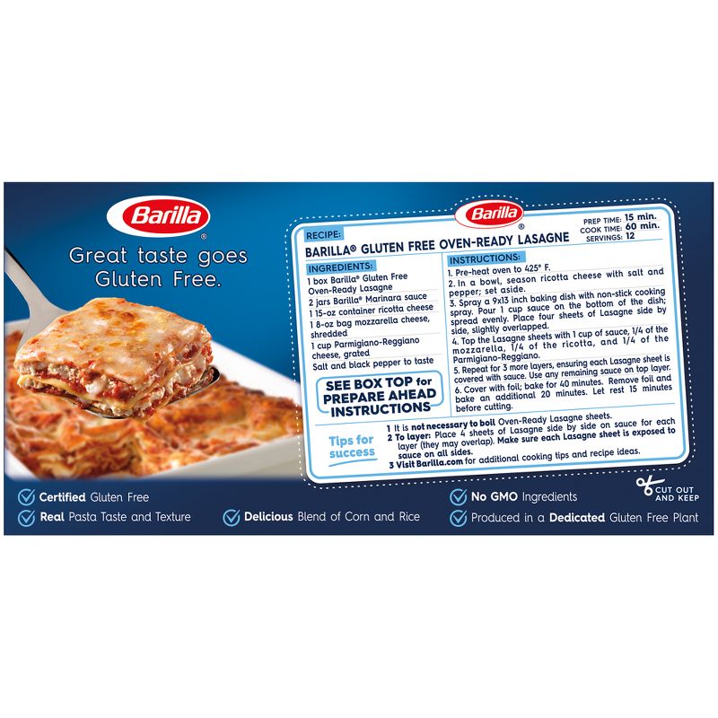 Barilla Gluten Free Oven Ready Lasagna Pasta - 10oz, 6 of 9