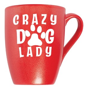 Elanze Designs Crazy Dog Lady Crimson Red 10 ounce New Bone China Coffee Cup Mug - 1 of 4