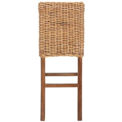 Tobie Honey Brown Wash Rattan Bar Stool with Footrest