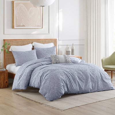 Lilac Cotton Full Queen Floral Comforter Set