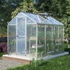 Aoodor 6' x 8' Walk-in Greenhouse Polycarbonate Panel Hobby Greenhouses with Aluminum Frame Heavy Duty with 1 Vent Window & Lockable Door - 2 of 4
