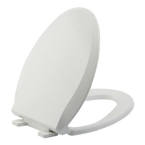 17"/19" Toilet Seat with Cover Soft Close, Safe PP Material Easy Clean Toilet Lid, Suitable to Round/Elongated Toilets - 1 of 4