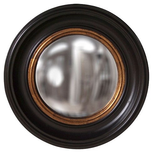 Round Albert Decorative Wall Mirror Black Gold Howard Elliott
