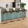 VECELO Bar Stools Set of 2/4, Modern PU Leather Bar Stools with Back Adjustable & Swivel for Kitchen Counter Island - 2 of 4