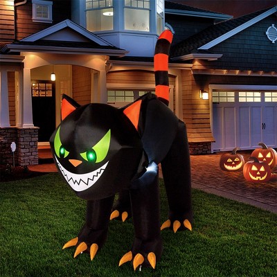 Joyfy 7 FT Halloween Inflatable Outdoor Decoration, Inflatable Black Cat with Moving Head for Halloween Party Indoor Outdoor Yard Garden Lawn Decor