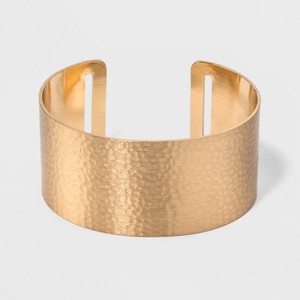 Open Cuff Hammered Metal Bracelet - Universal Thread Gold, Women
