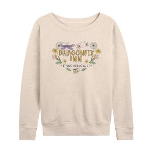 Women's - Gilmore Girls - Dragonfly Inn Lightweight French Terry Wide Neck Long Sleeve Graphic Shirt - 1 of 4