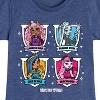 Girls' - Monster High - Clawdeen Wolf Frankie Stein Cleo de Nile Draculaura Fitted Short Sleeve Graphic T-Shirt - 2 of 4