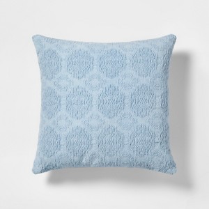 Stonewashed Chenille Square Throw Pillow Blue - Threshold