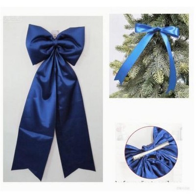 Christmas Decoration Set 24Pcs Small Bows 1Pcs Large Tree Topper Satin Bows Hanging Ornaments for Xmas Home Garland Decorations