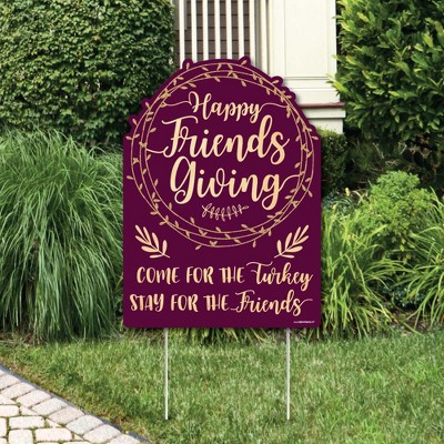 Big Dot of Happiness Elegant Thankful for Friends - Party Decorations - Friendsgiving Thanksgiving Party Welcome Yard Sign