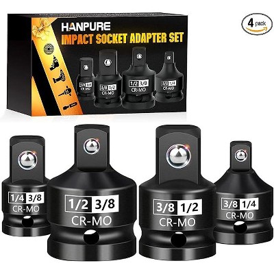 DOMETOUR 3/8 to 1/2 Socket Adapter, 3/8 To 1/4 Impact Adapter Wrench Ratchet Drive Reducer Extension Square Impact Driver Bit Set Hand Gadgets