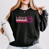 S.W.Smiley Love Retro Heart Eyes - Women's Lightweight Garment Dyed Sweatshirt - 2 of 4