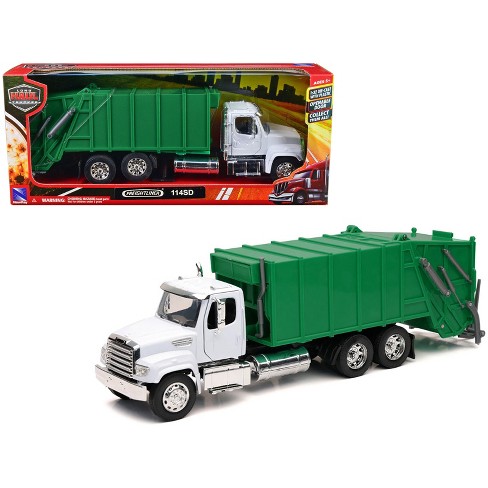 Freightliner 114SD Garbage Truck White and Green 