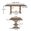 GDFStudio Rustic Rubberwood and Faux Wood Expandable 78.74" Dining Table - 3 of 4