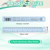 Unique Bargains Aluminum Alloy Rulers with Centimeters Millimeters Inches and Conversion Table 2 Pcs - 2 of 4