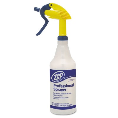 Zep Professional Spray Bottle w/Trigger Sprayer 32 oz Clear Plastic 1042202