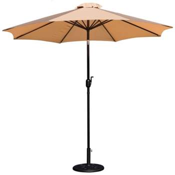 Flash Furniture Kona9 FT Round Umbrella with Crank and Tilt Function and Standing Umbrella Base