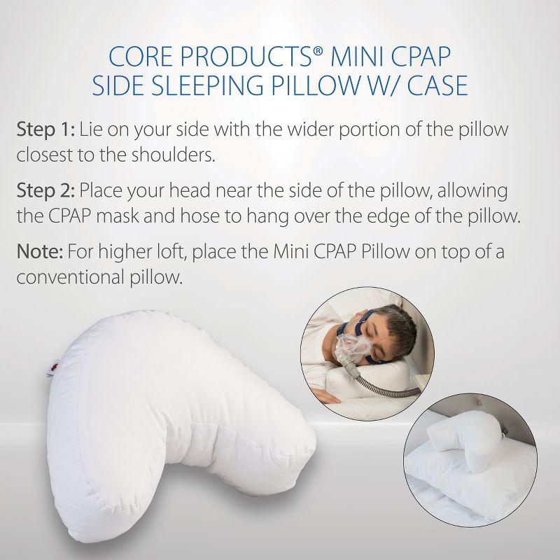 Core Products Mini Edge CPAP Pillow, With Case, 4 of 6