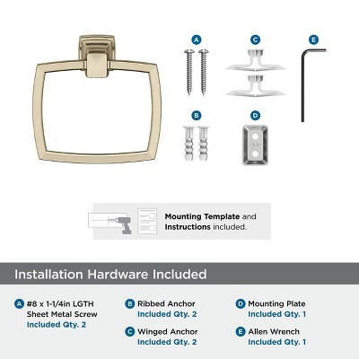 Golden Champagne Wall Mounted Towel Ring 6-13/16 inch