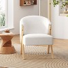 23.62"W Modern Upholstered Accent Chair, Comfy Lounge Chair with Solid Wood Frame, White - Christopher Knight Home - 2 of 4