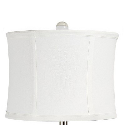 Set of 2 White Crystal Table Lamps with Drum Shades