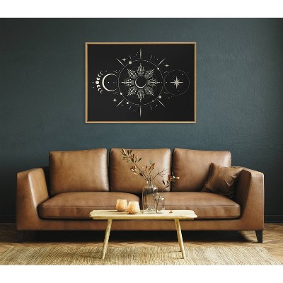 Mystical Moon Stars Boho Night Sky Astrology Canvas Art, 28" x 38"