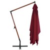 vidaXL Cantilever Umbrella with Wooden Pole 157.5 in.x118.1 in. Bordeaux Red - 3 of 4