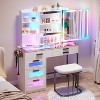 Vlsrka RGB Vanity Desk with Sliding Mirror and LED Lights - 3 of 3