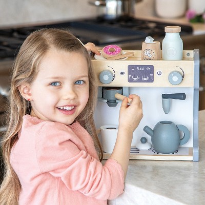 MindWare Oh So Fun! Rise & Shine Coffee Café and Kids Tea Set for 3 Year Olds and Up