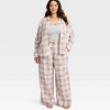 Women's Flannel Long Sleeve Button Down Shirt and Pants Pajama Set - Auden™ - 3 of 3