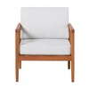 Okak Rustic&Contemporary Eucalyptus Wood Patio Accent Chairs,1Pc,Upholstered Club Chairs for Porch,Garden&Backyard,Patio Furniture Seating,Brown - 2 of 4